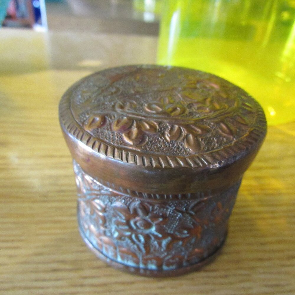 Beautiful Hand Stamped Copper Box and Lid